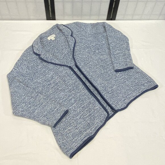 C.J. Banks Blue Zip Front Cardigan Sweater Woven Knit Long Sleeve Cozy Layer 3X - Picture 8 of 12